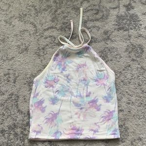 Garage women’s halter top size small, palm trees